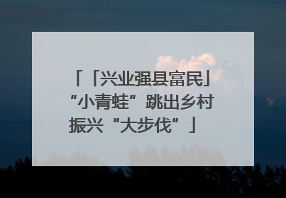 「兴业强县富民」“小青蛙”跳出乡村振兴“大步伐”