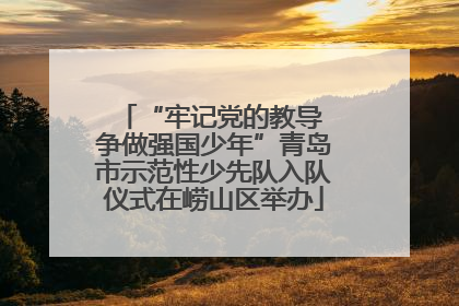 “牢记党的教导 争做强国少年”青岛市示范性少先队入队仪式在崂山区举办
