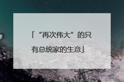 “再次伟大”的只有总统家的生意
