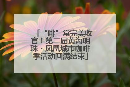 “啡”常完美收官！第二届黄海明珠・凤凰城市咖啡季活动圆满结束
