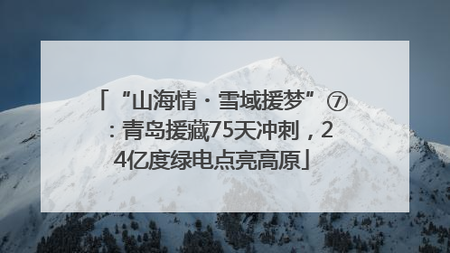 “山海情・雪域援梦”⑦：青岛援藏75天冲刺，24亿度绿电点亮高原
