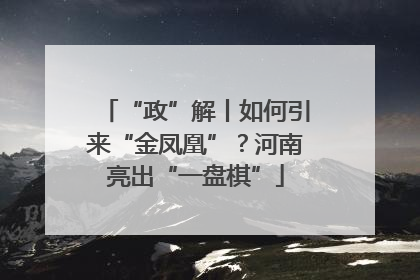 “政”解丨如何引来“金凤凰”？河南亮出“一盘棋”