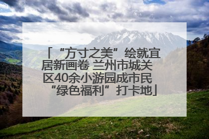 “方寸之美”绘就宜居新画卷 兰州市城关区40余小游园成市民“绿色福利”打卡地