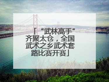 “武林高手”齐聚太仓，全国武术之乡武术套路比赛开赛