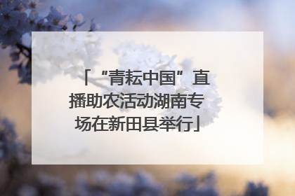 “青耘中国”直播助农活动湖南专场在新田县举行