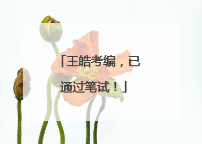 王皓考编，已通过笔试！
