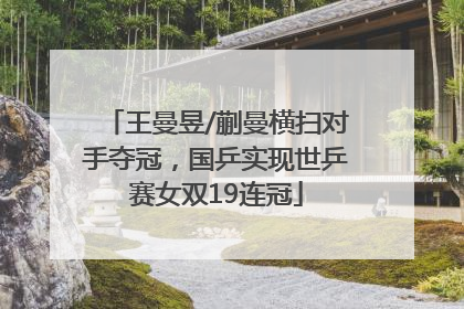 王曼昱/蒯曼横扫对手夺冠，国乒实现世乒赛女双19连冠