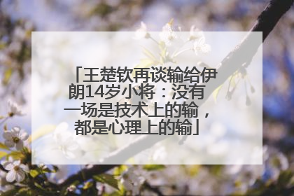 王楚钦再谈输给伊朗14岁小将：没有一场是技术上的输，都是心理上的输