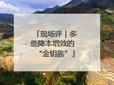 现场评｜多些降本增效的“金钥匙”