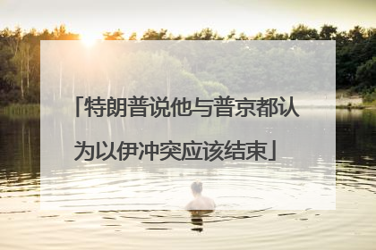 特朗普说他与普京都认为以伊冲突应该结束