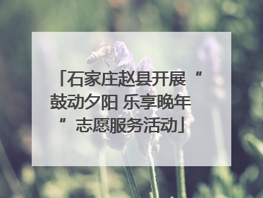 石家庄赵县开展“鼓动夕阳 乐享晚年”志愿服务活动
