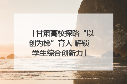 甘肃高校探路“以创为梯”育人 解锁学生综合创新力