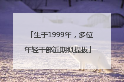 生于1999年，多位年轻干部近期拟提拔