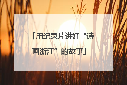 用纪录片讲好“诗画浙江”的故事