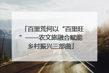 百里荒何以“百里旺”——农文旅融合赋能乡村振兴三部曲
