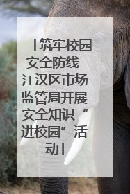 筑牢校园安全防线 江汉区市场监管局开展安全知识“进校园”活动