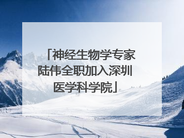 神经生物学专家陆伟全职加入深圳医学科学院