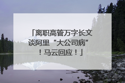 离职高管万字长文谈阿里“大公司病”！马云回应！