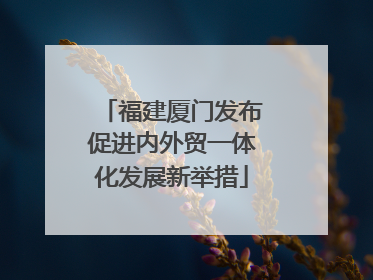 福建厦门发布促进内外贸一体化发展新举措