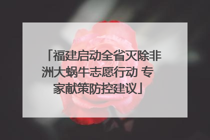 福建启动全省灭除非洲大蜗牛志愿行动 专家献策防控建议