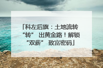 科左后旗：土地流转 “转” 出黄金路！解锁 “双薪” 致富密码