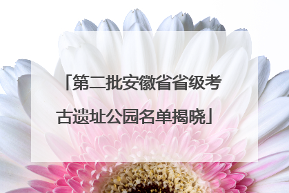 第二批安徽省省级考古遗址公园名单揭晓