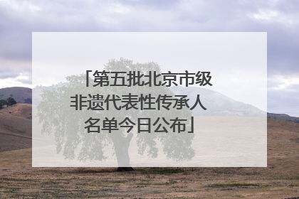第五批北京市级非遗代表性传承人名单今日公布