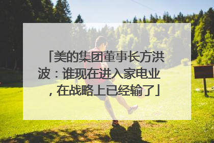 美的集团董事长方洪波：谁现在进入家电业，在战略上已经输了