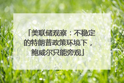 美联储观察：不稳定的特朗普政策环境下，鲍威尔只能旁观