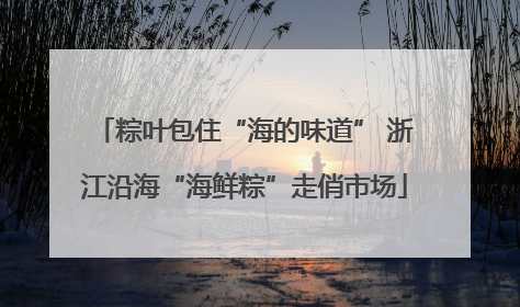 粽叶包住“海的味道” 浙江沿海“海鲜粽”走俏市场