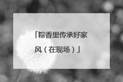 粽香里传承好家风（在现场）