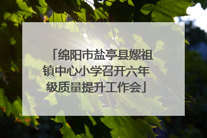 绵阳市盐亭县嫘祖镇中心小学召开六年级质量提升工作会