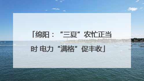 绵阳：“三夏”农忙正当时 电力“满格”促丰收