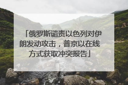 俄罗斯谴责以色列对伊朗发动攻击，普京以在线方式获取冲突报告