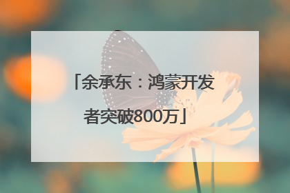 余承东：鸿蒙开发者突破800万