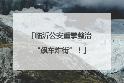 临沂公安重拳整治“飙车炸街”！