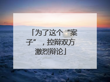 为了这个“案子”，控辩双方激烈辩论