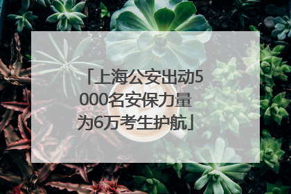 上海公安出动5000名安保力量为6万考生护航