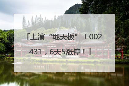 上演“地天板”！002431，6天5涨停！
