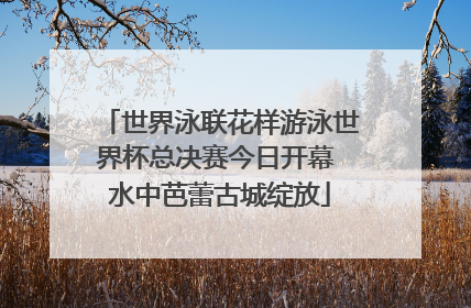 世界泳联花样游泳世界杯总决赛今日开幕 水中芭蕾古城绽放