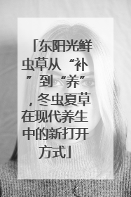 东阳光鲜虫草从“补”到“养”，冬虫夏草在现代养生中的新打开方式