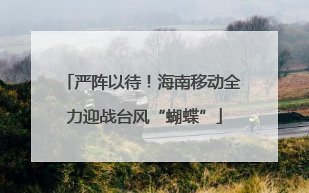 严阵以待！海南移动全力迎战台风“蝴蝶”