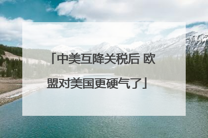中美互降关税后 欧盟对美国更硬气了