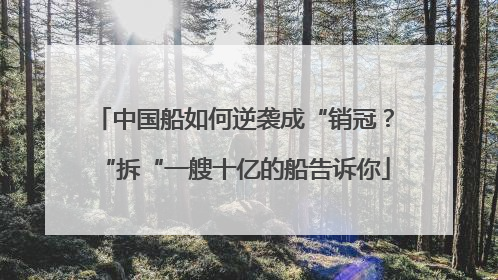 中国船如何逆袭成“销冠？“拆“一艘十亿的船告诉你