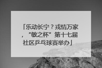 乐动长宁？戎情万家，“敏之杯”第十七届社区乒乓球赛举办