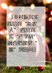 乡村振兴实践培育“新农人” 四川宜宾“产学研”融合把课堂“搬”到田间