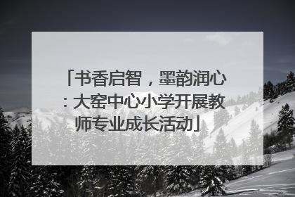 书香启智，墨韵润心：大窑中心小学开展教师专业成长活动