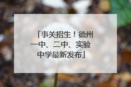 事关招生！德州一中、二中、实验中学最新发布