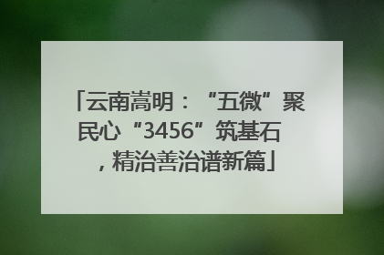 云南嵩明：“五微”聚民心“3456”筑基石，精治善治谱新篇