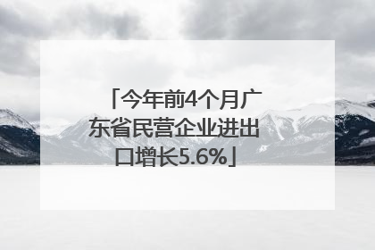 今年前4个月广东省民营企业进出口增长5.6%